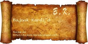 Bajnok Karád névjegykártya
